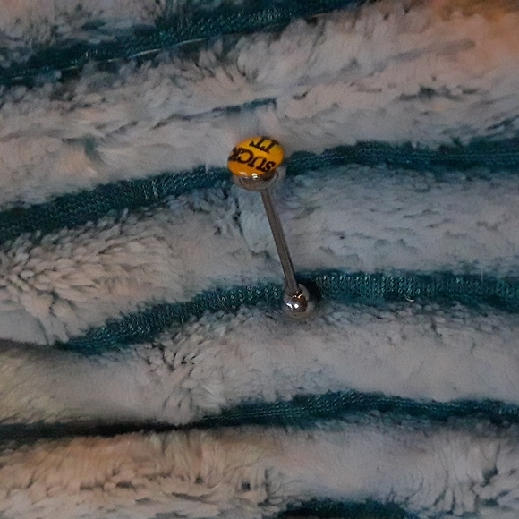 Suck it logo tongue ring New - Picture 2 of 2